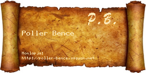 Poller Bence névjegykártya